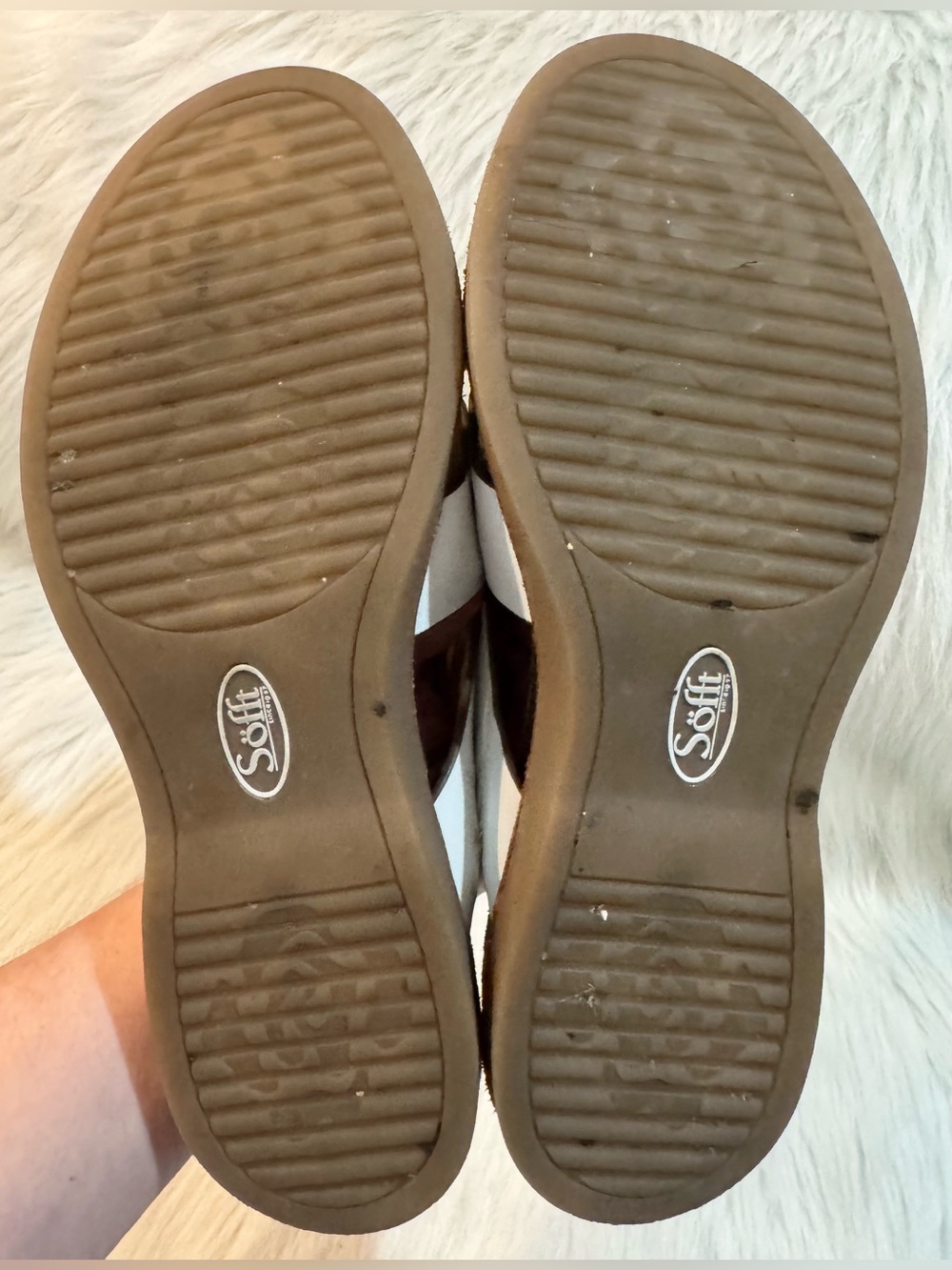 Ladies Sofft Balin Leather Slide Sandal White Size 8 EUC - Picture 8 of 12